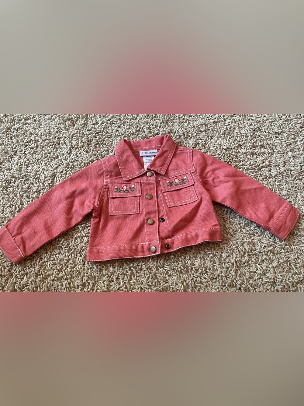 Daisy Fuentes Girls Pink Denim Jacket Size 12M